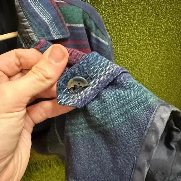 Vintage Globe Trotter Striped Button-up Jacket Size XL - Picture 5 of 6